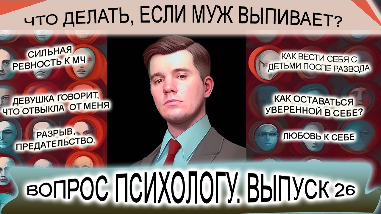 Выпуск № 26. Муж выпивает, что делать? Сильная ревность к МЧ. Как оставаться уверенной в себе?