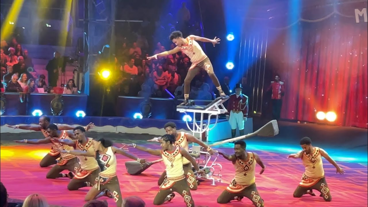 Troupe Kolfe springboard acrobat and somersault skills -48&deg;Festival du Cirque de Monte-Carlo (2026)