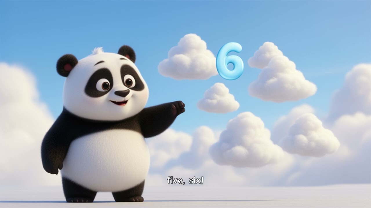 Friendly Panda Teaches Numbers! 🐼 | Counting Clouds for Kids & Toddlers