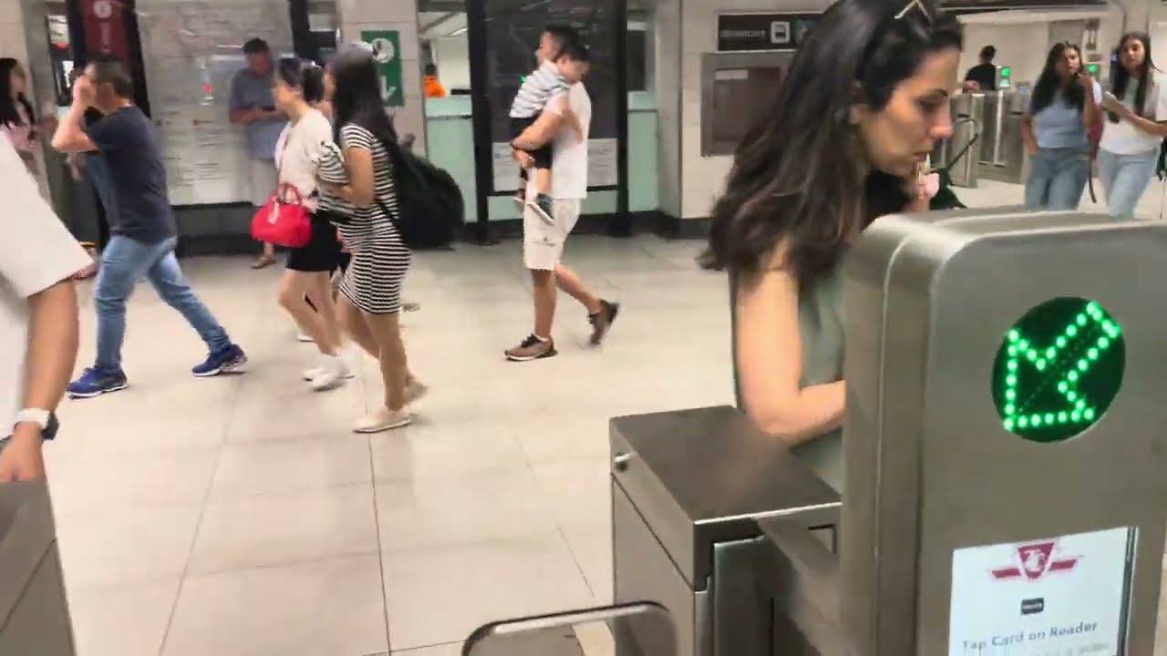 Walking from GO Train platform through Union Station to subway - Toronto Canada August 6, 2023