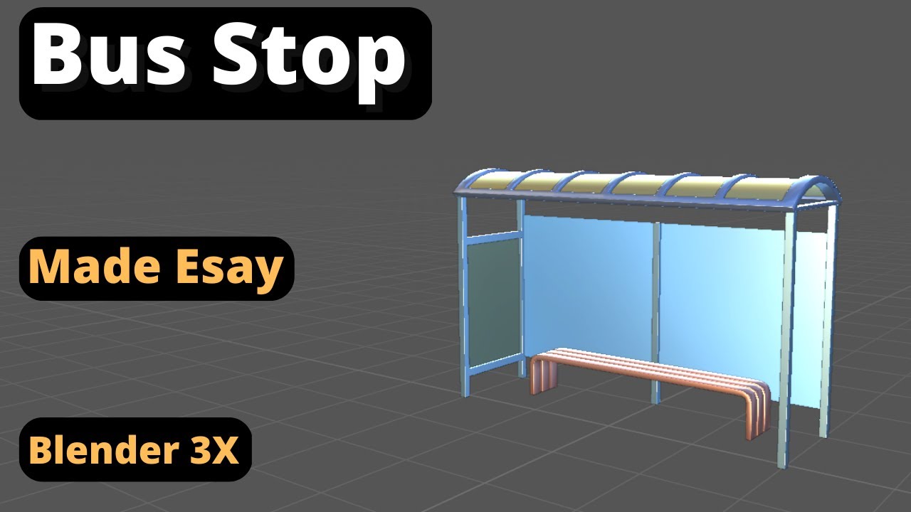 bus stop modeling in blender 3.4