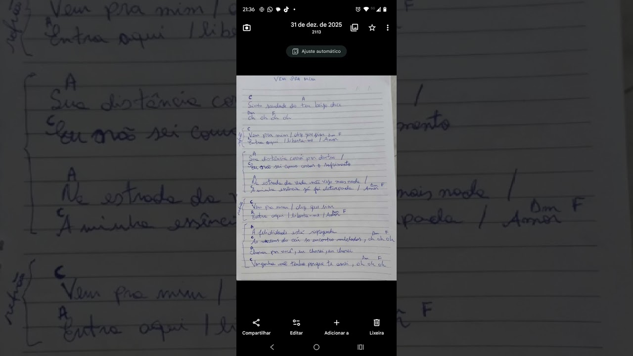 M&uacute;sica VEM PRA MIM #musica #estudomusical 