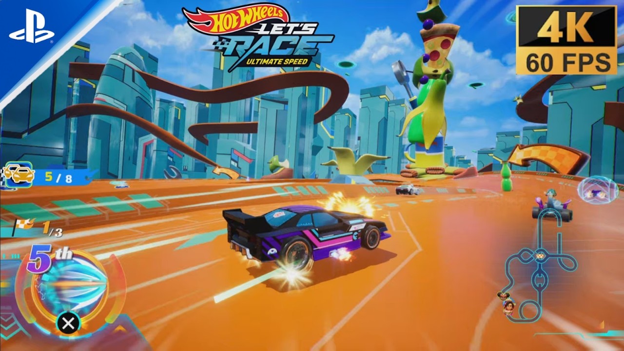 Hot Wheels Let's Race Ultimate Speed ​​2026, геймплей на PS5 в разрешении 4K.