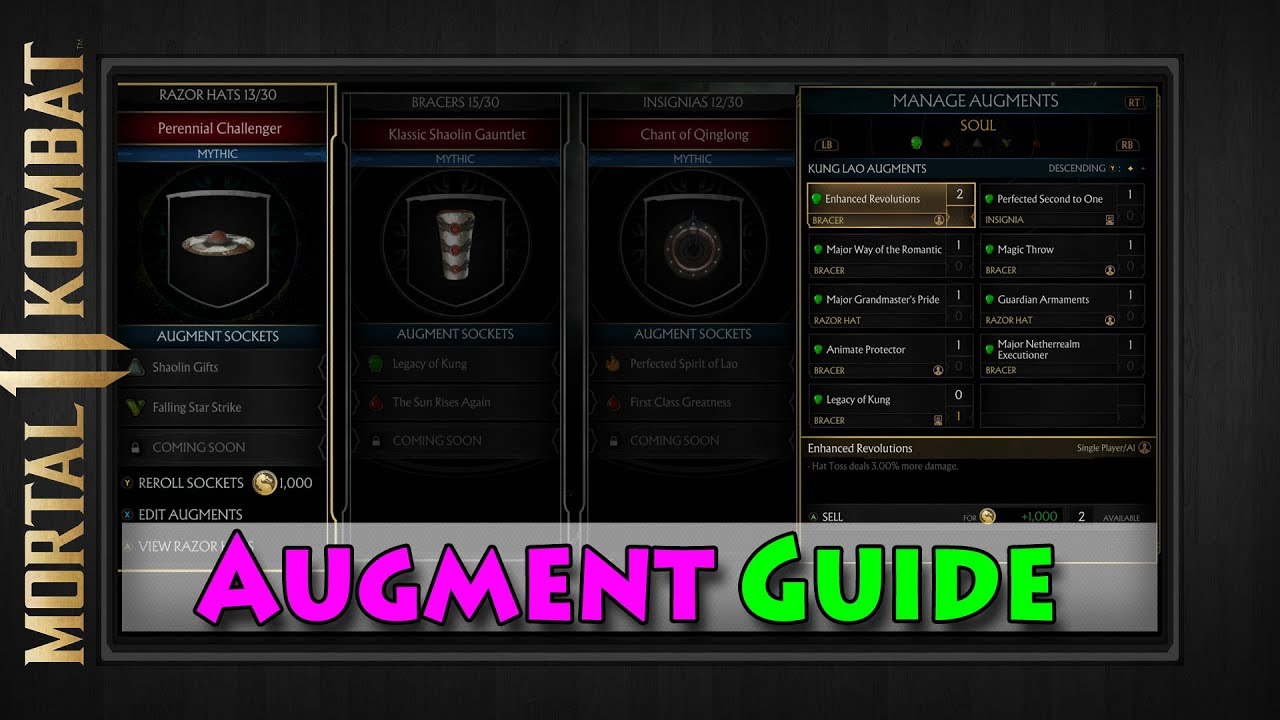 GEAR AUGMENT GUIDE | Mortal Kombat 11 | How & What Augments To Use | MK11 Gear System