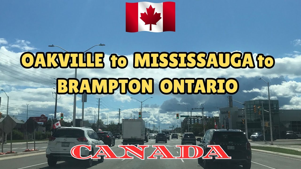 Oakville to Mississauga to Brampton Ontario Canada, Dash Cam Ride