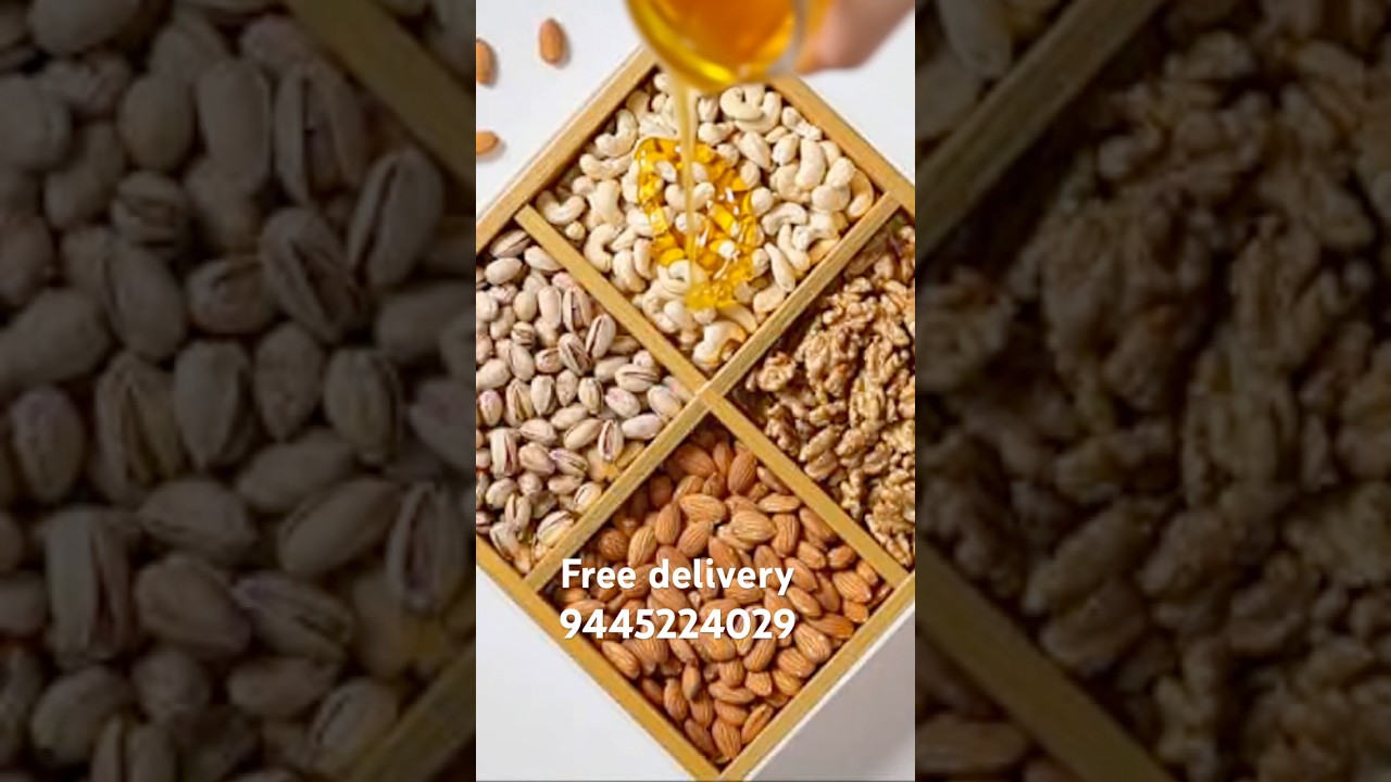 Premium nuts honey drizzling