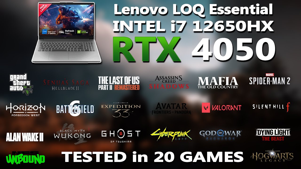 Lenovo LOQ Essential - Тест производительности в играх на базе Intel i7 12650HX + RTX 4050 | Прот...