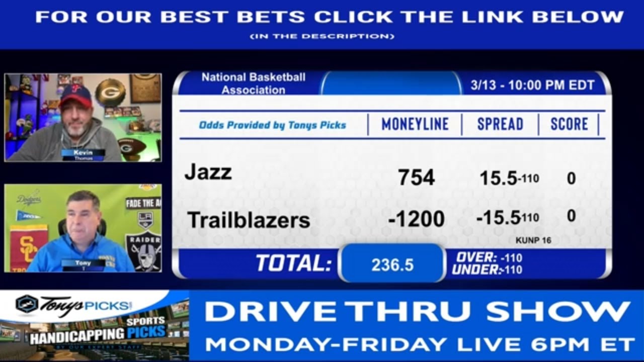 Live NBA NCAAB NHL Picks Tonys Picks Drive Thru Show 3-13-2026