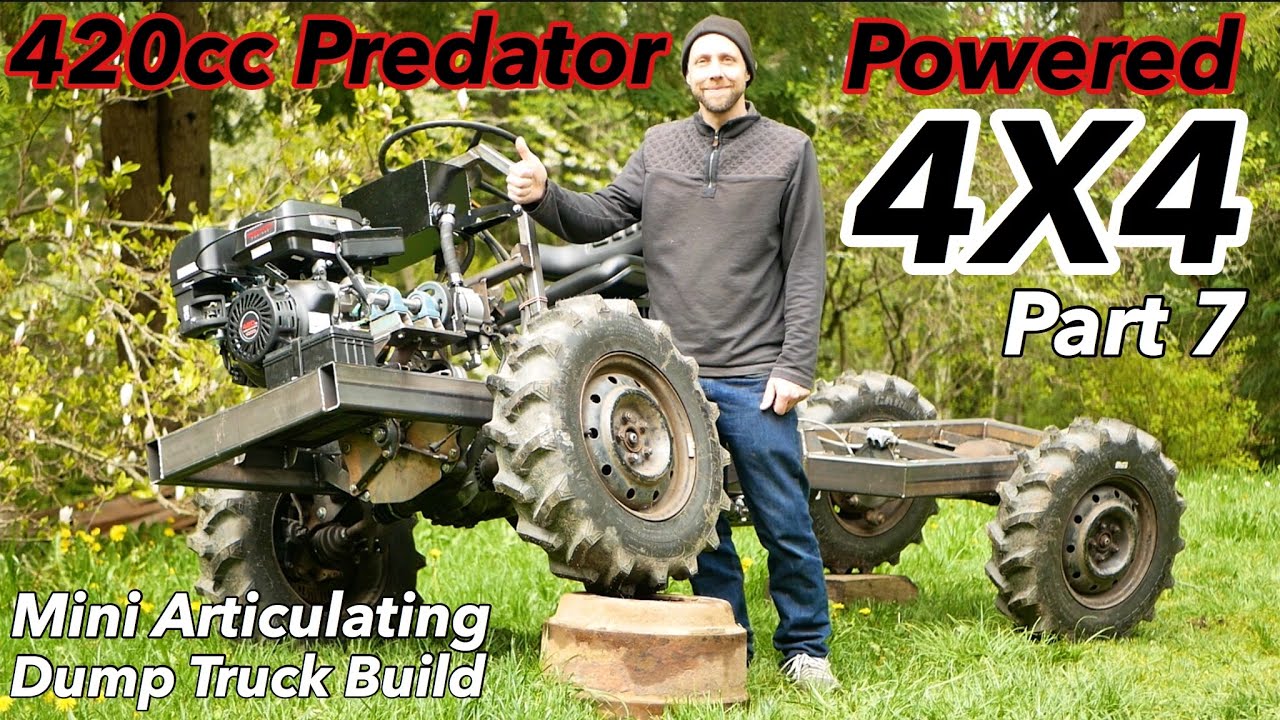 420cc Predator powered articulating 4X4 dump truck build part 7