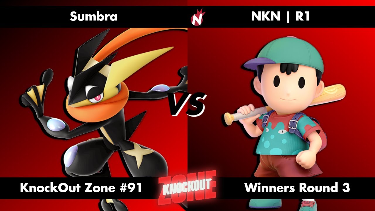 KnockOut Zone #91 - SSBU Winners Round 3 - Sumbra (Greninja) vs R1 (Ness)
