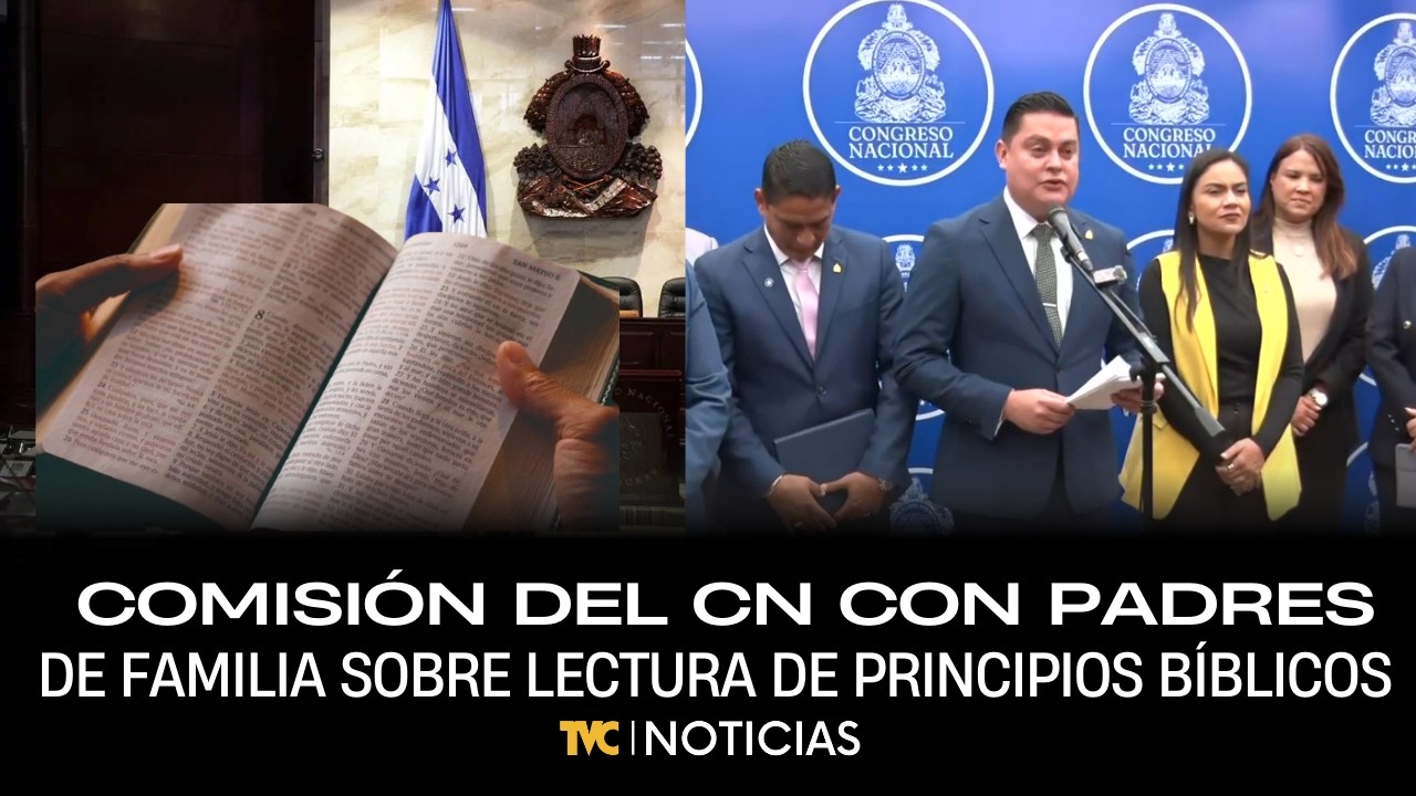 Comisión del CN con padres de familia sobre lectura de principios bíblicos en centros educativos.