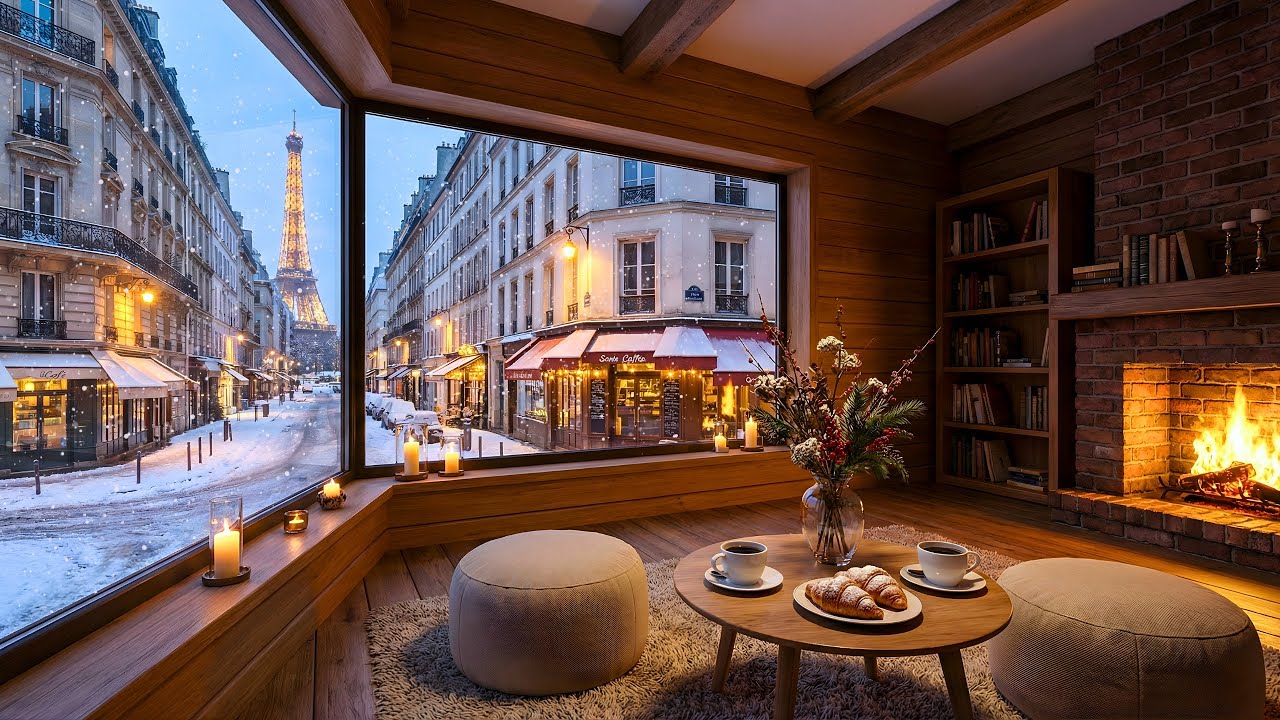 Paris Winter Jazz ☕ Warm Coffee Ambience & Jazz Piano for Work, Focus, Relax ❄️ Jazz Radio