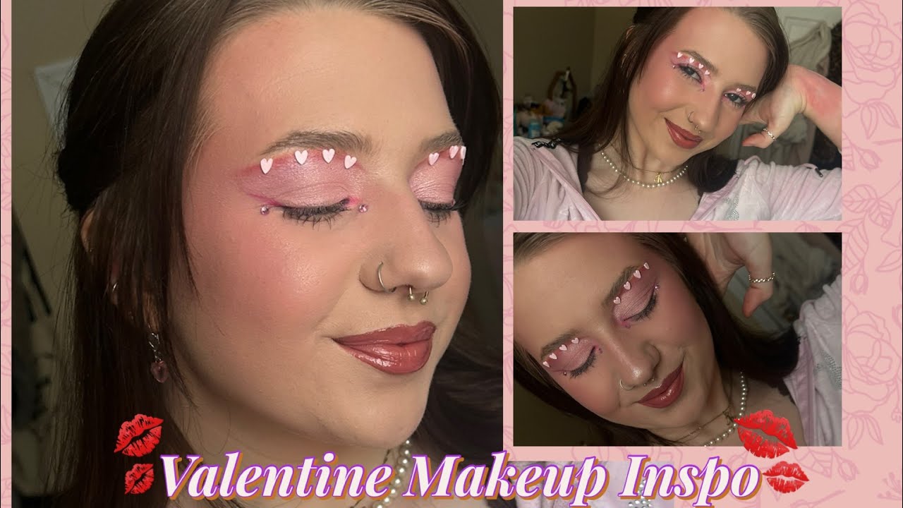 Pink Heart Valentine inspired Makeup Look💗