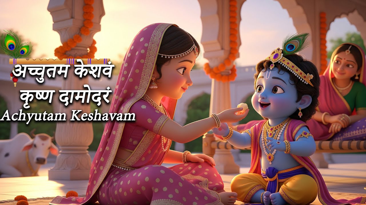 Achyutam Keshavam Krishna Damodaram अच्युतम केशवम | Popular Krishna Bhajan 