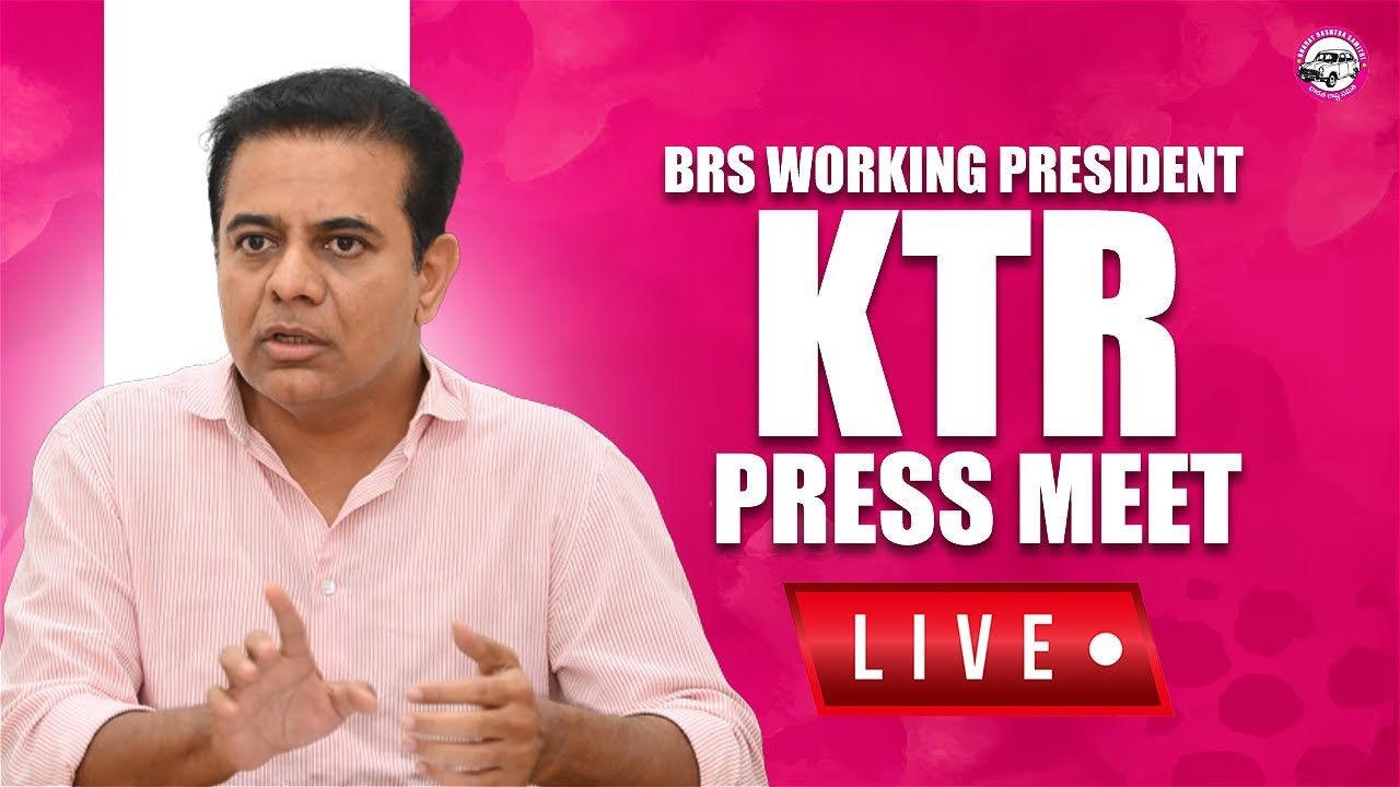 Live : BRS Working President KTR addressing the media at Telangana Bhavan.