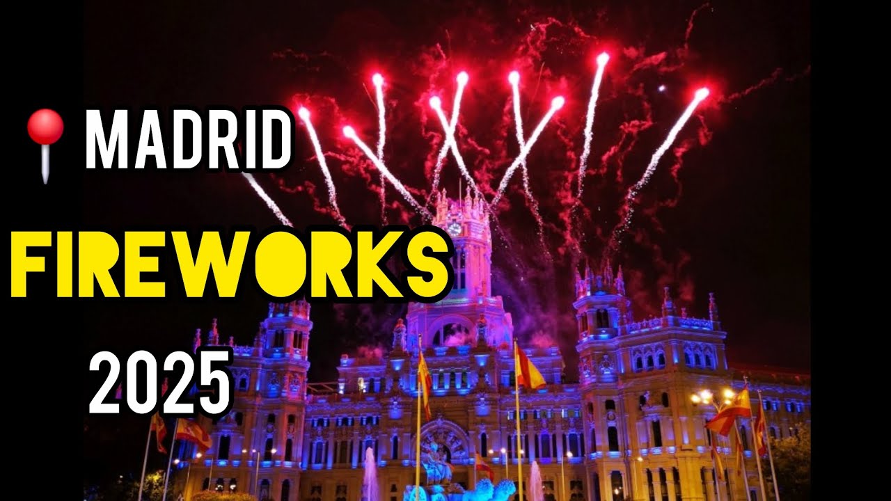 FIREWORKS 2025 MADRID SPAIN  🇪🇸 ,Navidad #fuegos #artificiales #navidad #españa #fireworks #madrid 