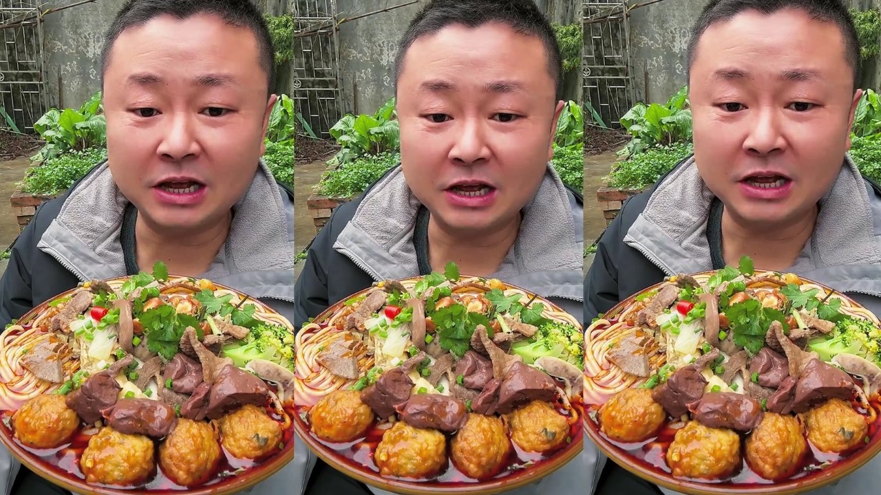 Eating With Axing Spicy Noodles With Meatballs Home Cooking, Satisfying Eating Show!