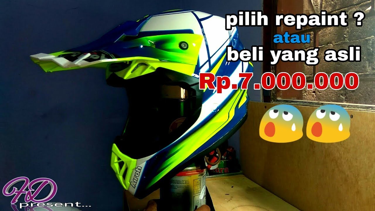 Repaint helm cross jpx jadi airoh aviator seharga Rp.7000.000