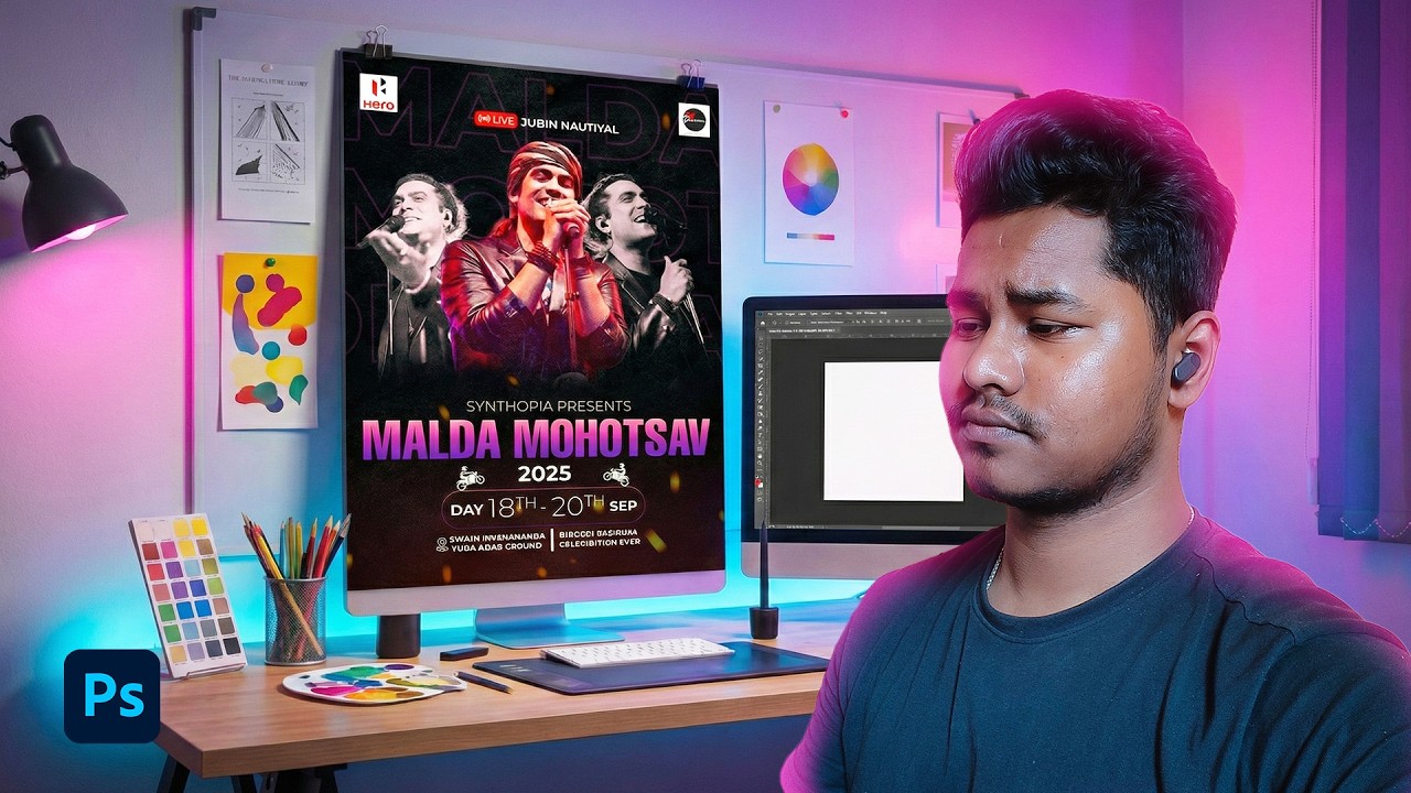 Behind the Scenes: My Poster Design for Jubin Nautiyal & Malda Mohotsav