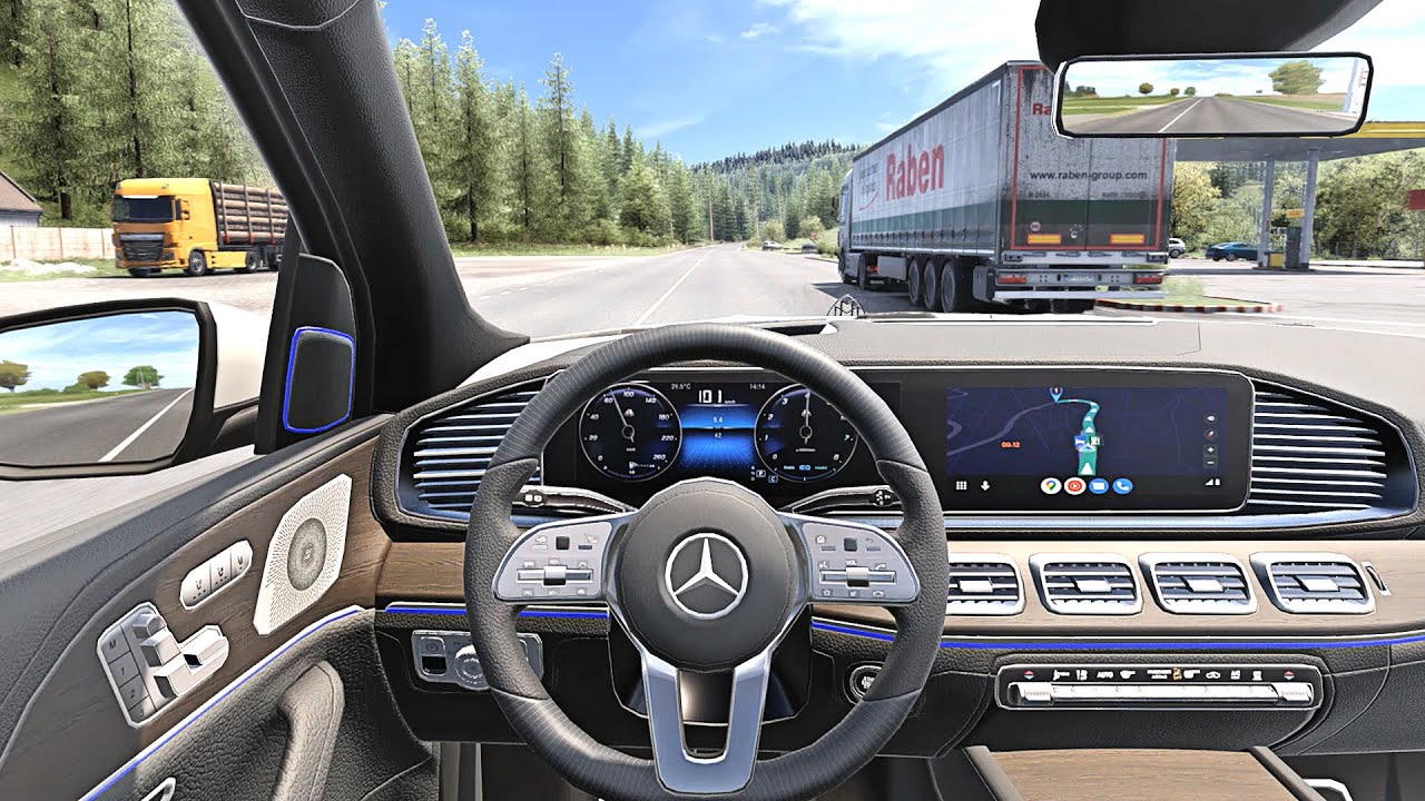 Mercedes Benz GLS Maybach 2023 - Euro Truck Simulator 2 [Steering Wheel Game Play]