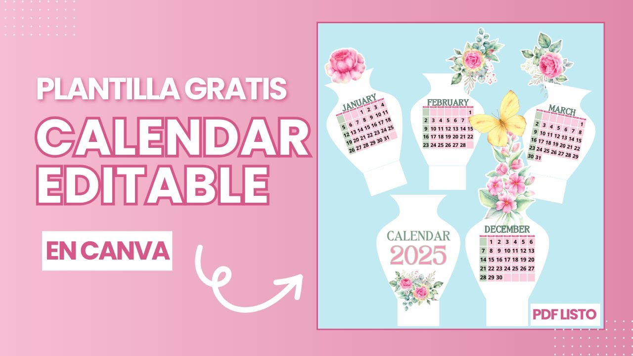PLANTILLA GRATIS|CALENDAR 2025 Editable en Canva