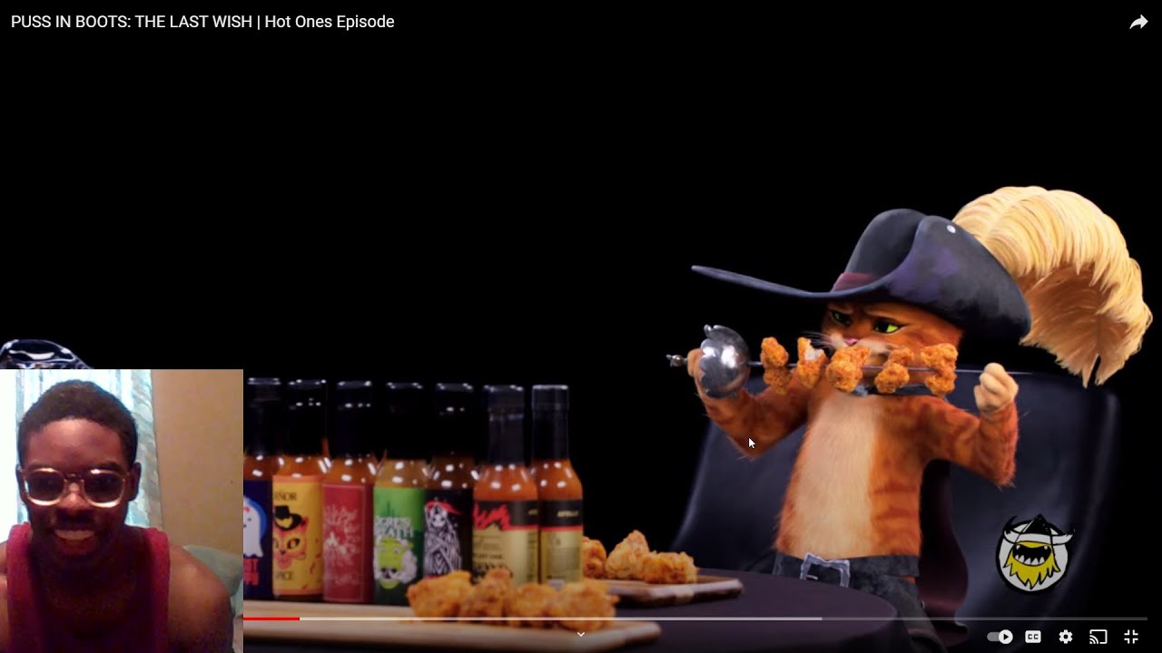 How did they put this together Puss in Boots Can’t Feel His Tail While Eating Spicy Wings REACTION