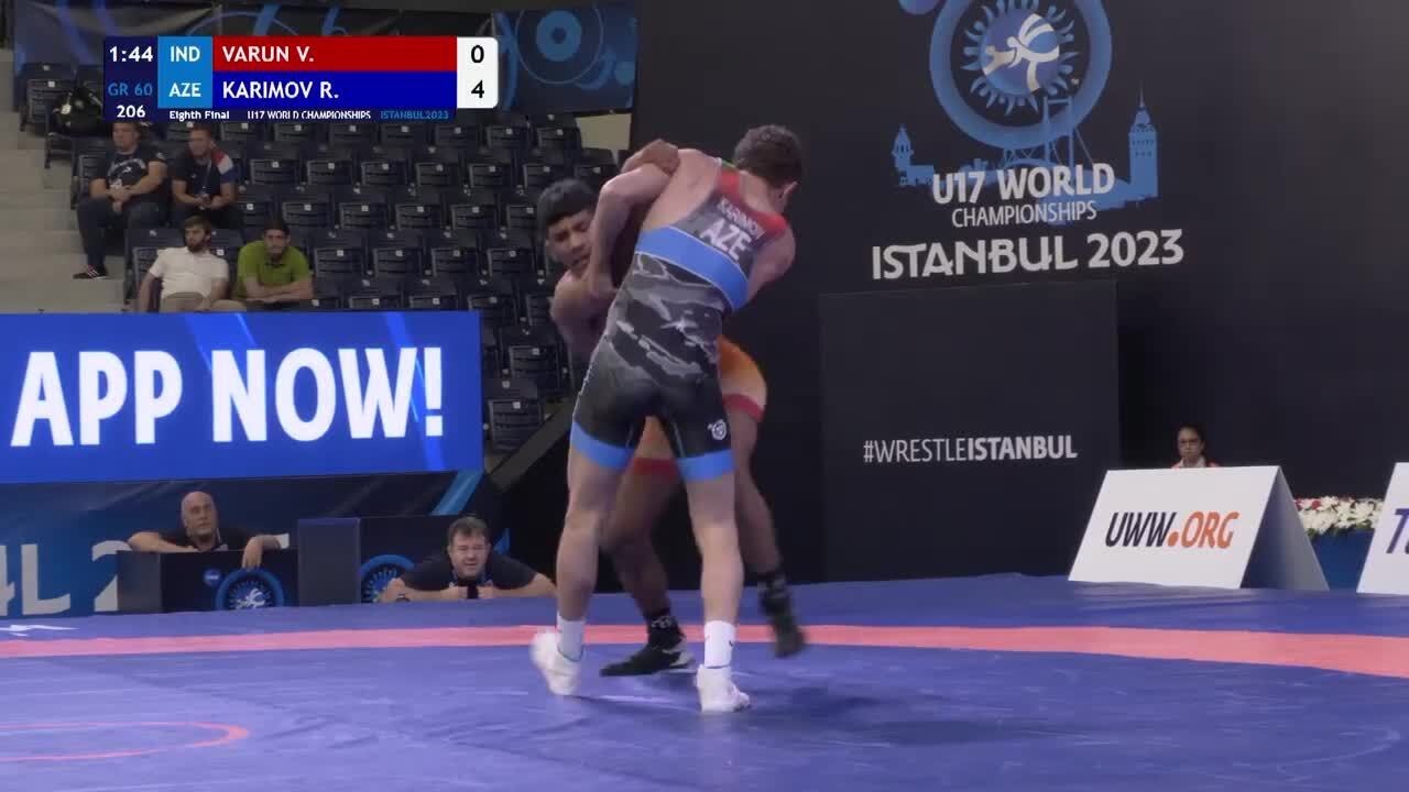Eighth Final &bull; GR 60Kg &bull; Varun VARUN (IND) vs. Roman KARIMOV (AZE)