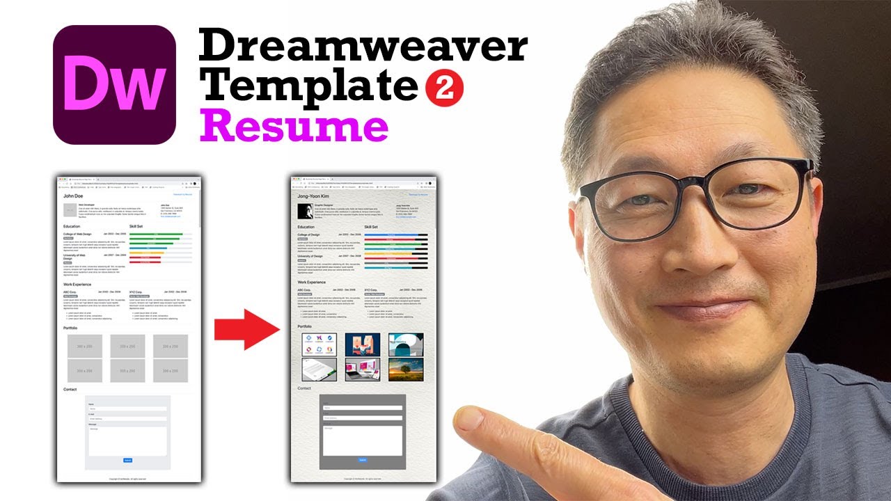Шаблон Adobe Dreamweaver 2 — как настроить шаблон резюме Dreamweaver