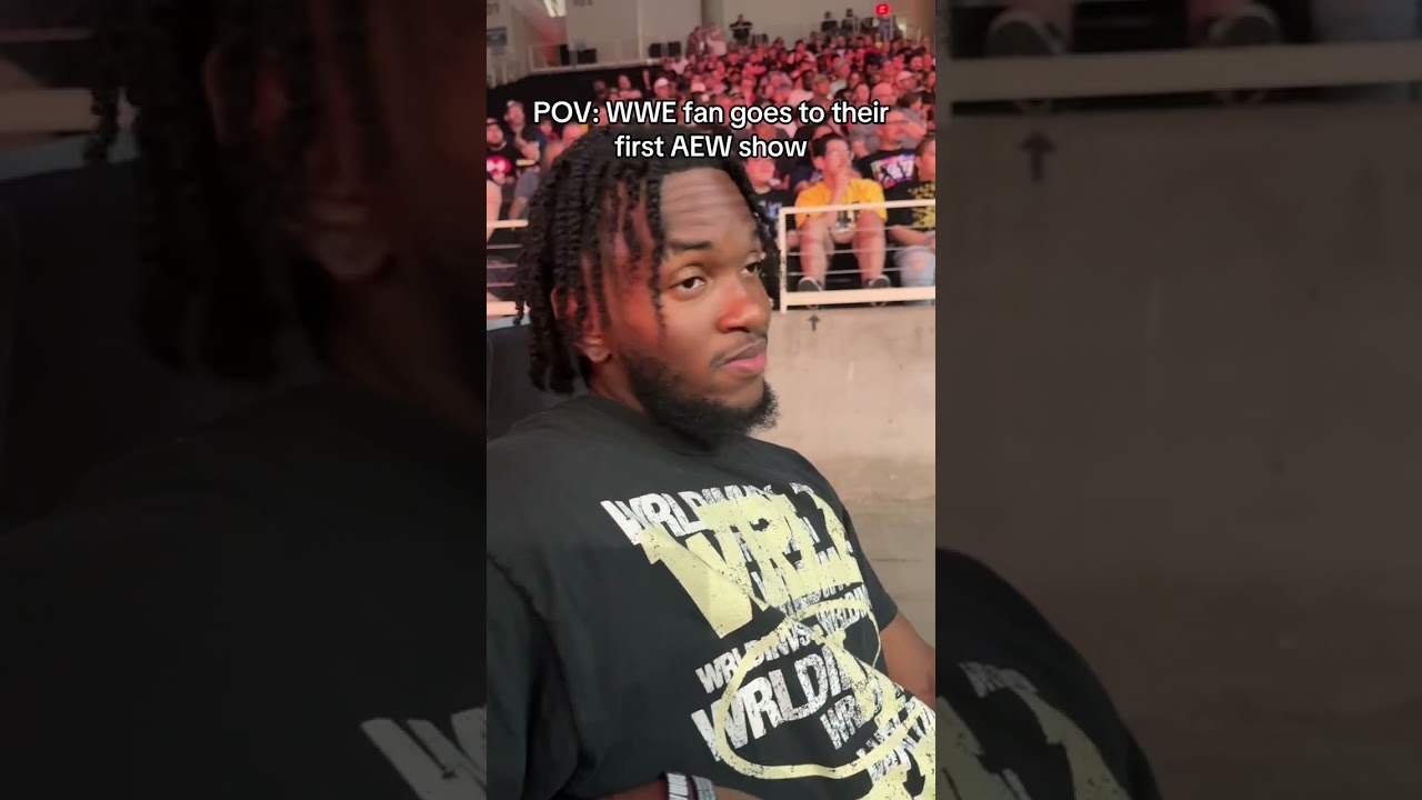 WWE fan goes to his first AEW show😂#aew #wrestling #wwe