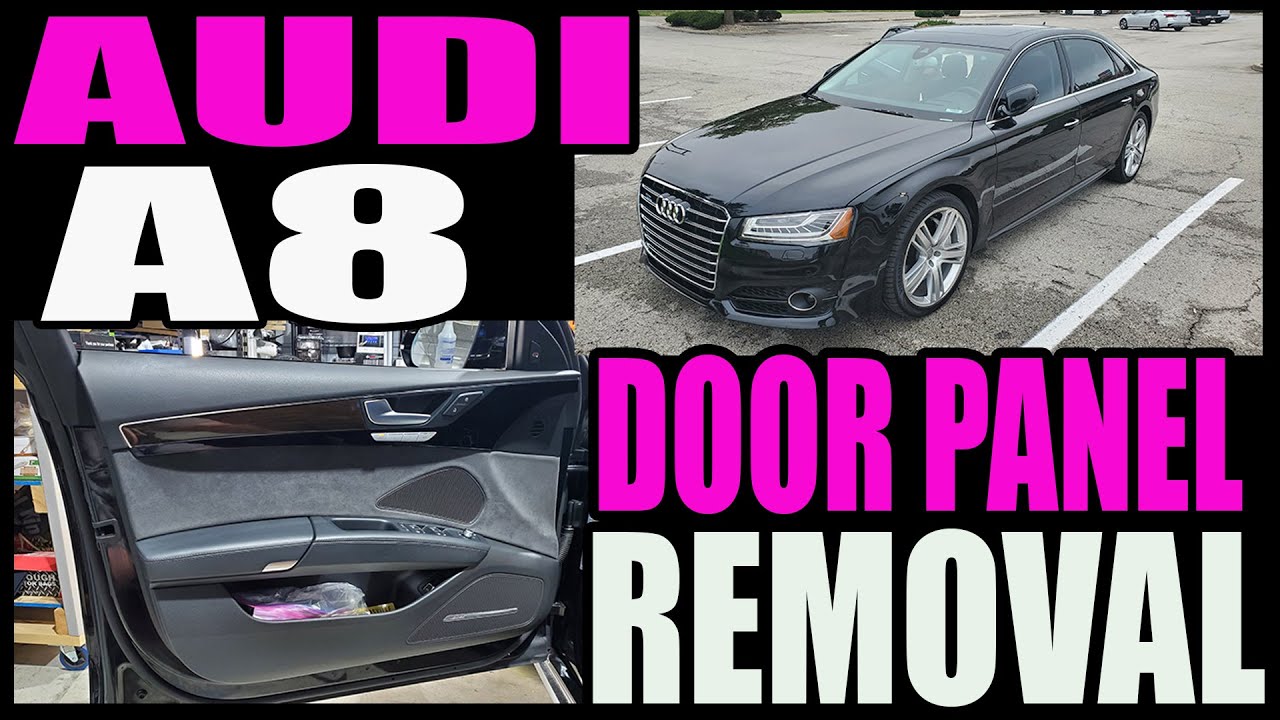 Снятие панели передней водительской двери Audi A8 и информация о динамиках