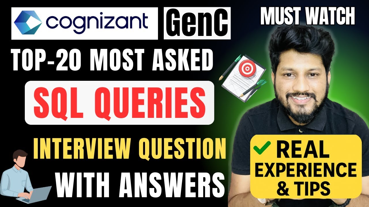 🔥 SQL Interview Questions with Example | Cognizant GenC | MOST ASKED Queries 💯