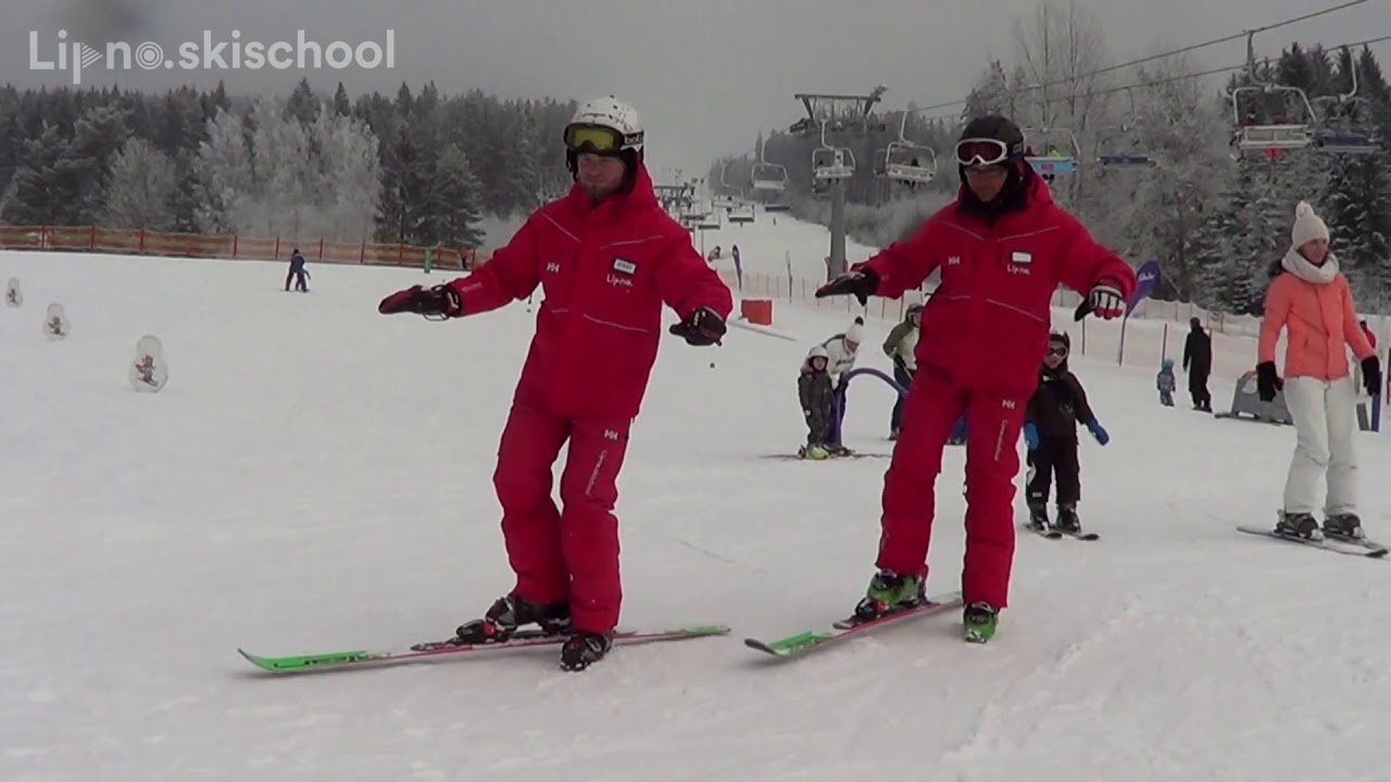 Skischool Lipno - metodický postup 2 - Nácvik s jednou lyží