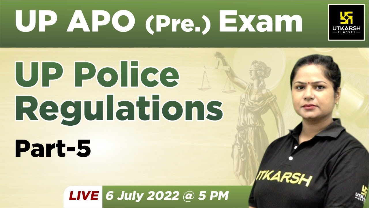 UP APO Pre. | UP Police Regulations (Part -5) Most Important MCQs | Sarika Ma'am