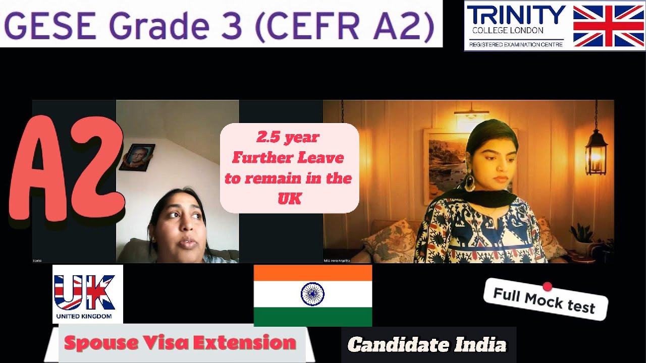 A2  English Test SELT Spoken Exam ||GESE Grade 3|| Visa Extension|| Family/ Partner Visa