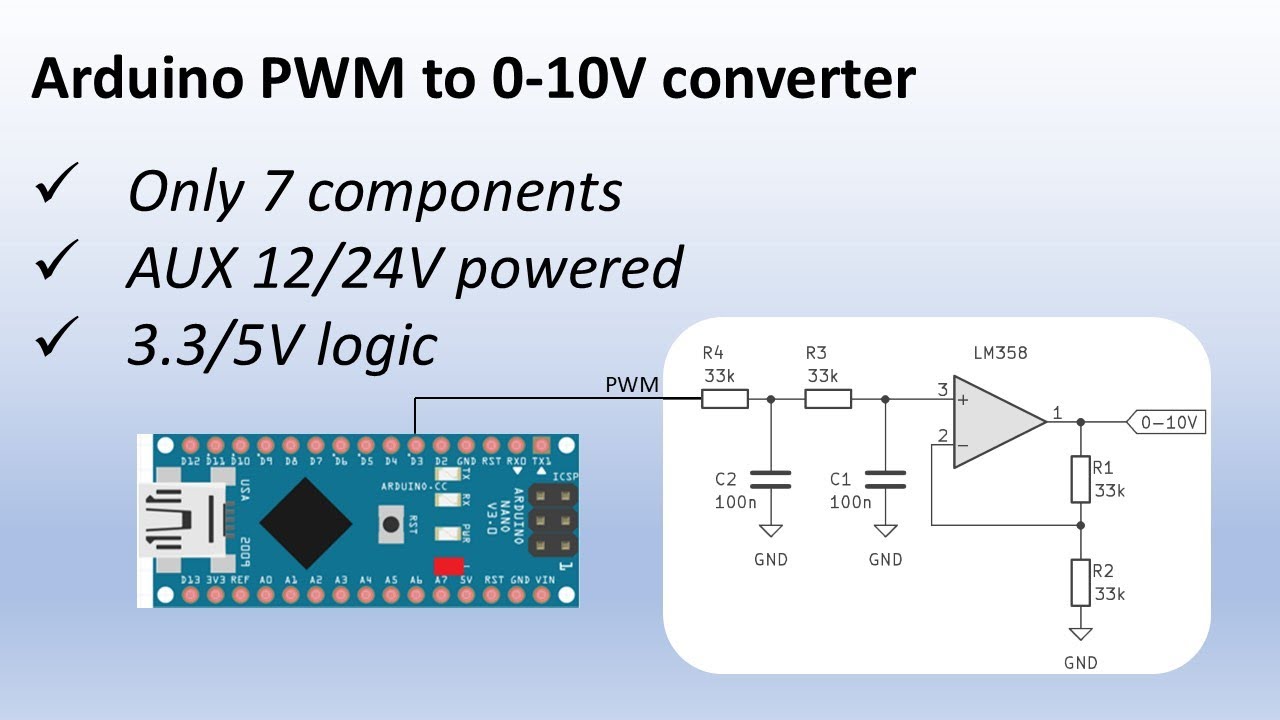 Преобразователь ШИМ для Arduino в 0-10 В
