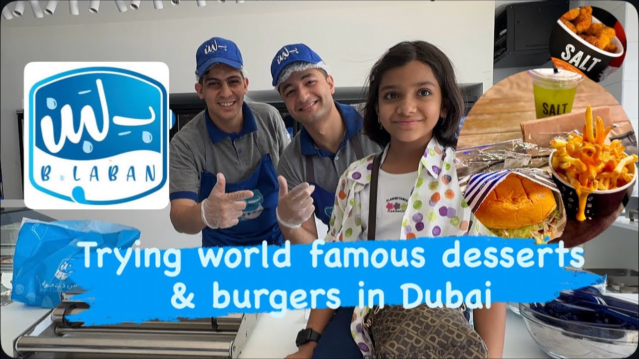 Trying the VIRAL Kunafa Cake at B. Laban + Salt Burgers Dubai 🍴🔥