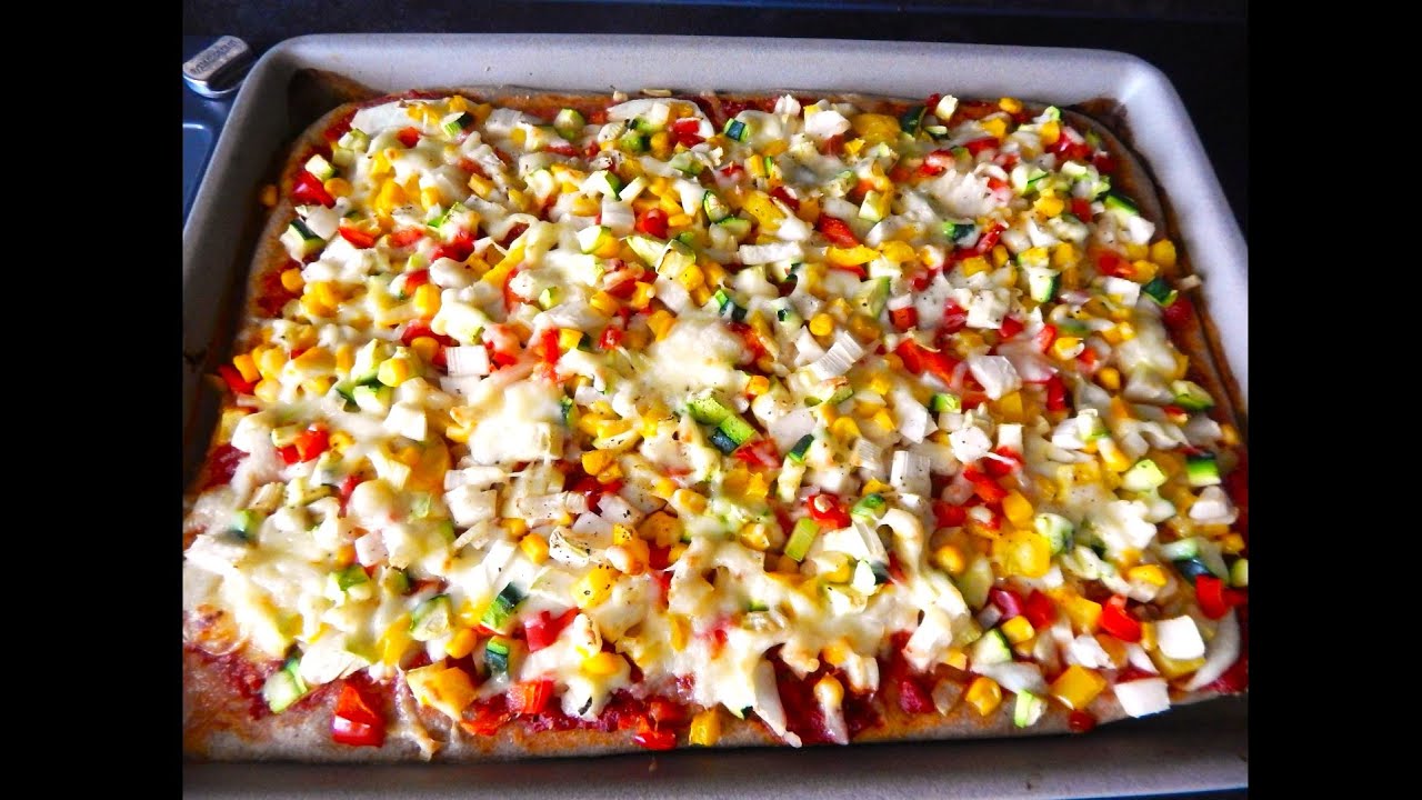 Vollkorn - Gemüse - Pizza, vom Ofenzauberer, die schmeckt auch Gemüse - Muffel wie mir