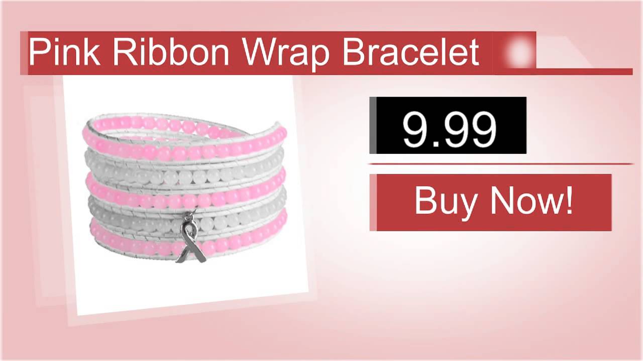 Pink Ribbon Wrap Bracelet
