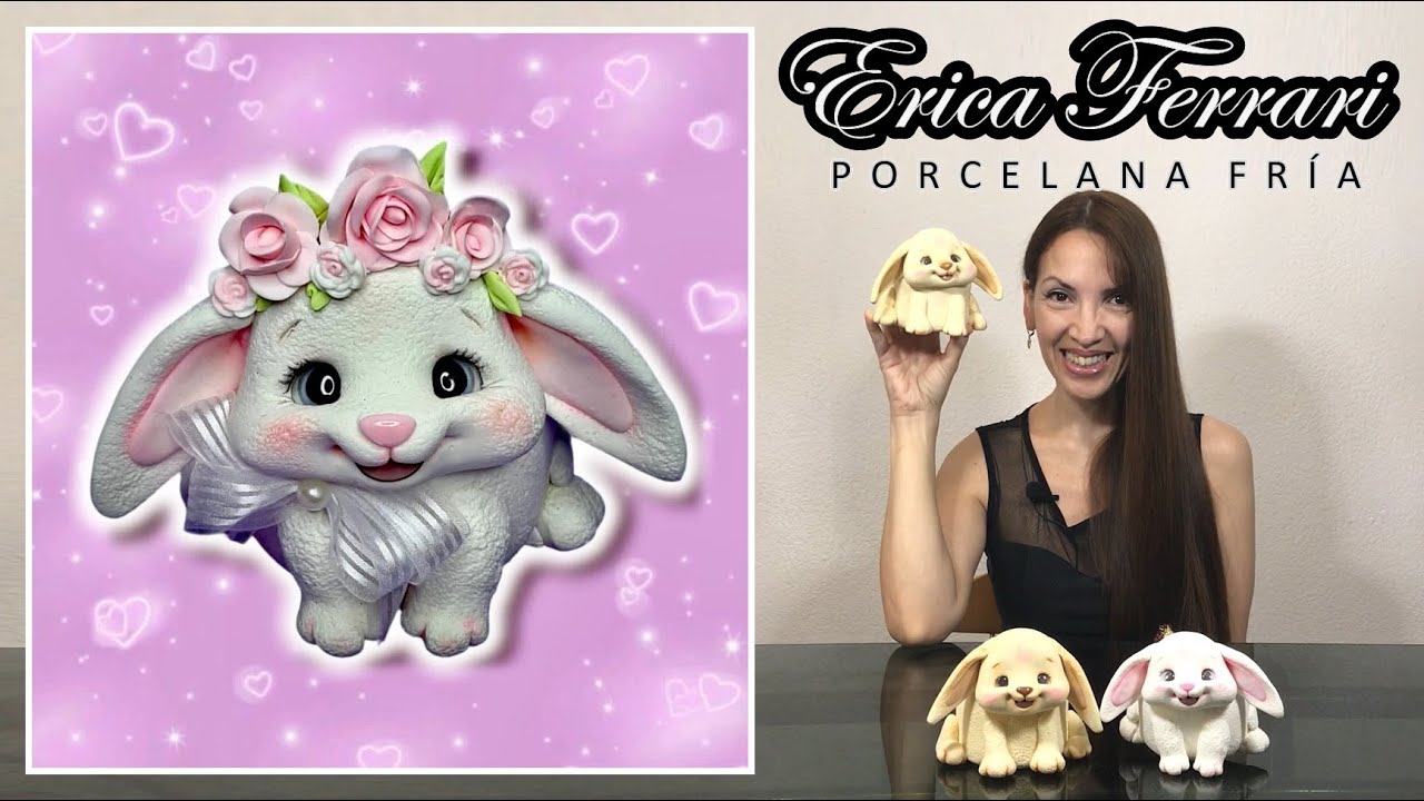Cómo Hacer PORTA BOMBONES CONEJO en Porcelana Fría | Erica Ferrari Porcelana Fría | Tutorial Fácil