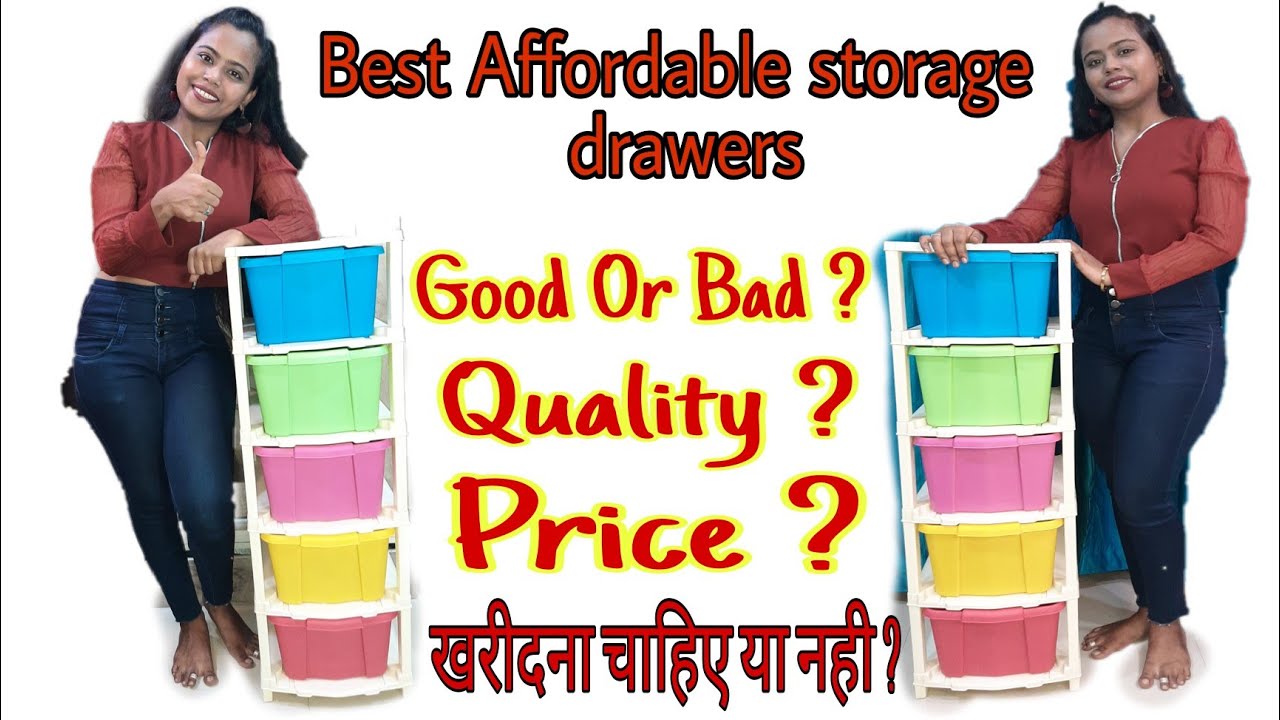 Humble kart plastic free standing chest of 5 drawers - Multicolor | Affordable storage drawer |