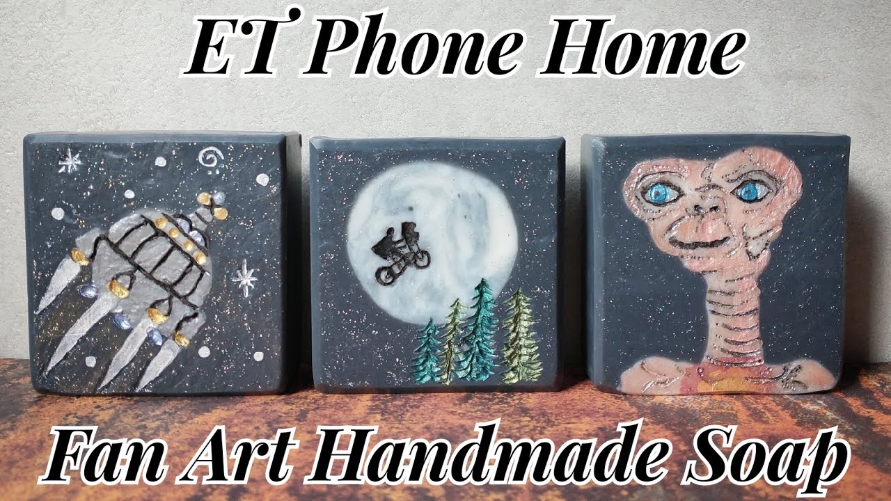 ET Phone Home Fan Art! - Handmade Cold Process Soap Design - Soap Dough and Mica Painting!