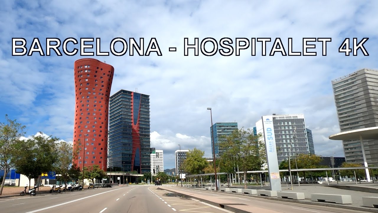 Barcelona y Hospitalet de Llobregat (Cataluña, España) Conduciendo 4K Viaje en Coche UHD