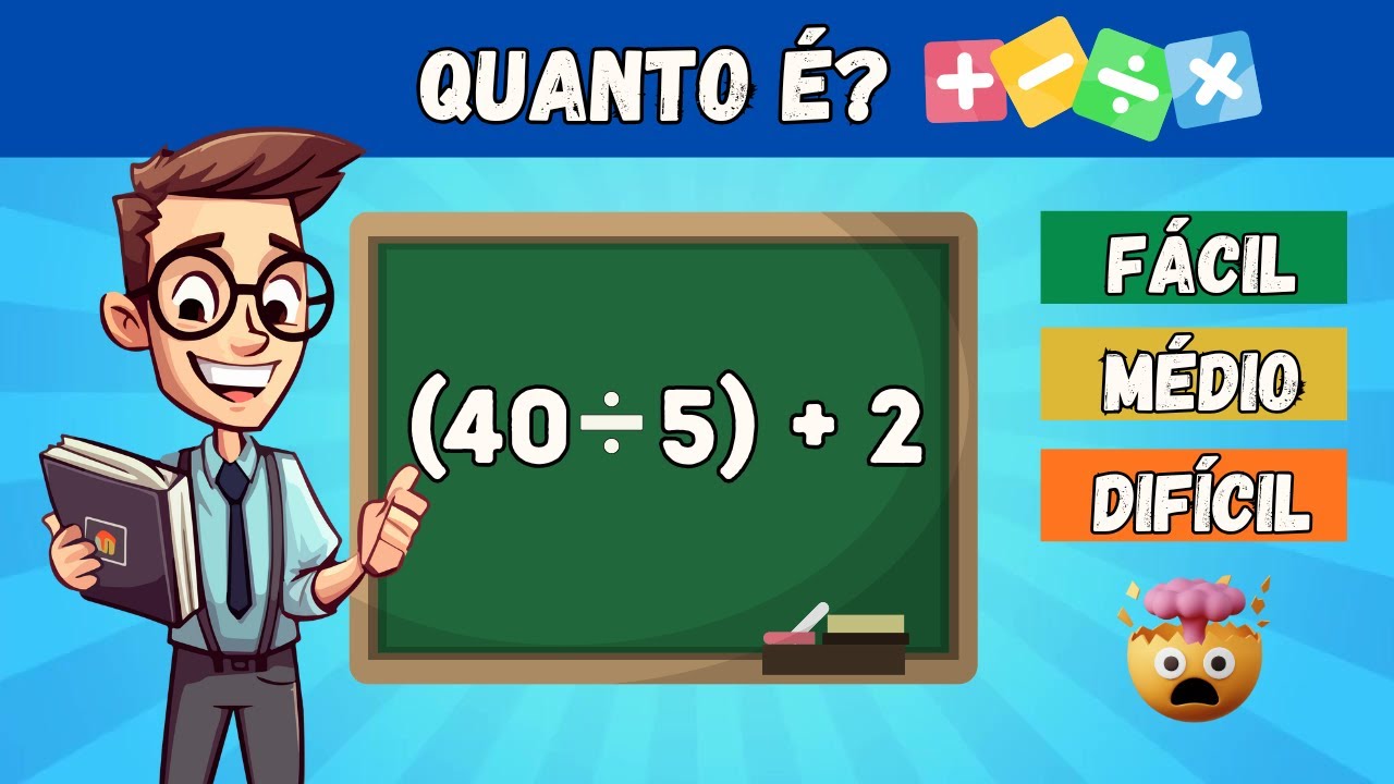 Quiz! | Desafios de Matemática: Fácil 🟢, Médio 🟡 e Difícil 🔴 - Você Consegue Acertar Todos? 🧠✨