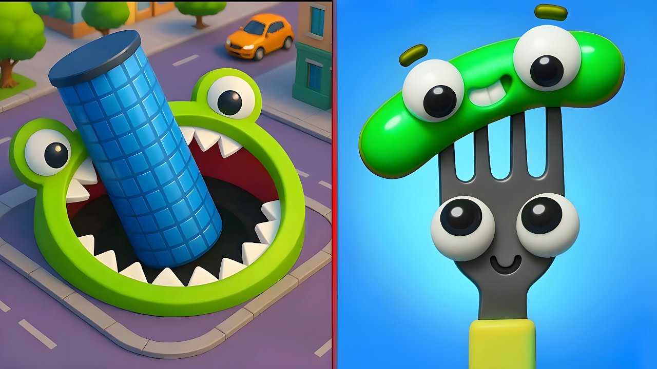 Hole.Io 🆚 Fork N Sausage ASMR Gameplay New Update 😘🥰😜🎁