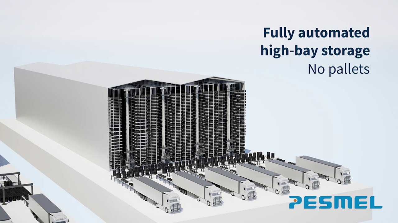Automated tire storing without pallets