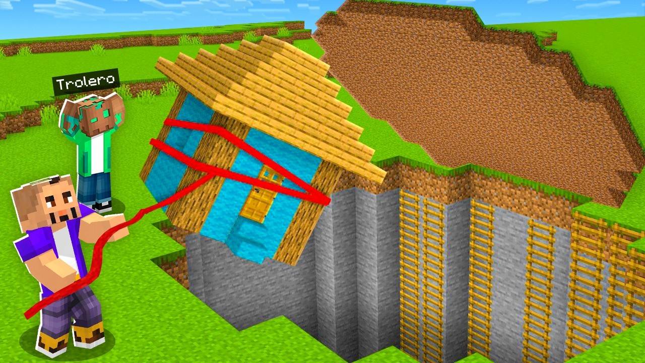 Escondí la CASA DE MI AMIGO con FÍSICAS REALES en Minecraft!