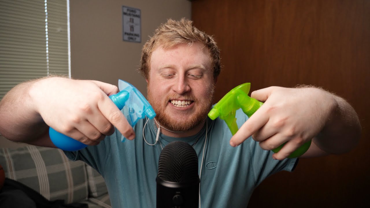 ASMR Liquid Sounds (Spraying the Mic) 💦