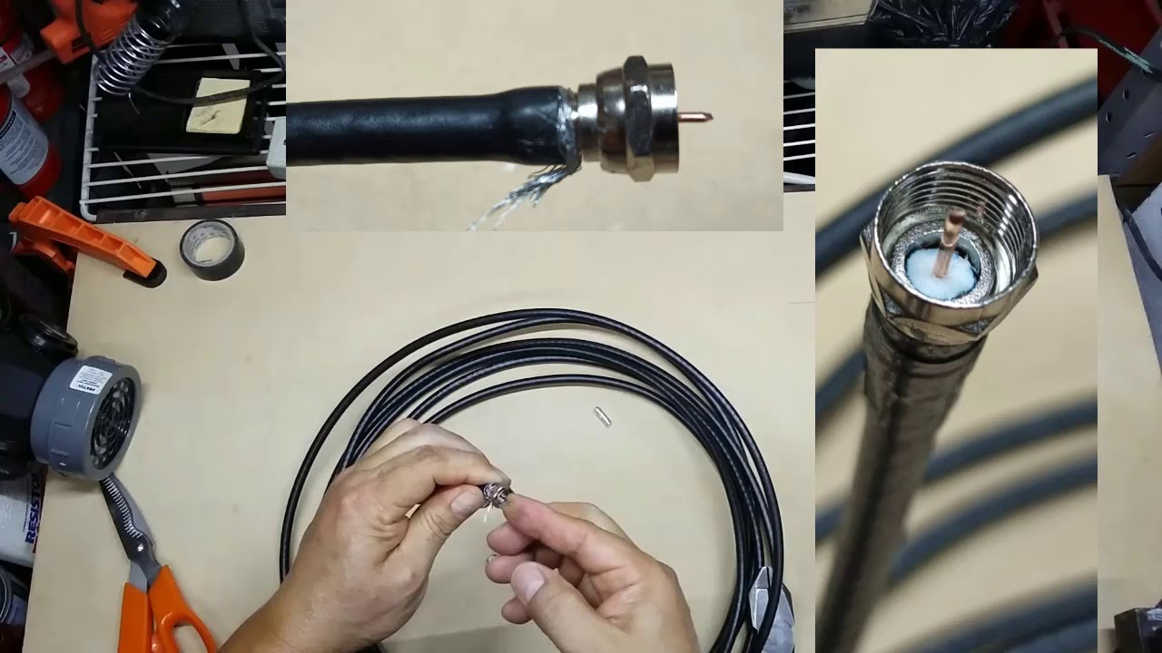 Como colocar de manera correcta, conector F CAMPANITA a cable coaxial, método muy practico.