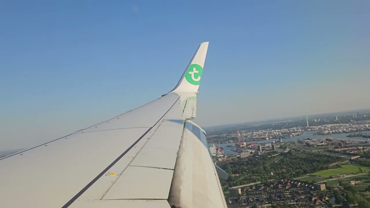 Transavia Airlines Boeing 737-800 Landing at Roterdam-The Hague Airport