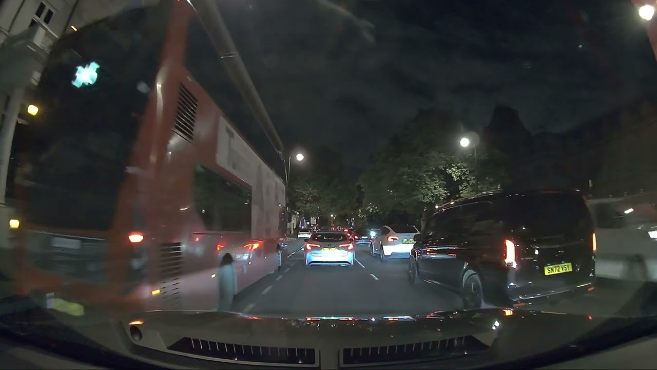 Leaving London from Knightsbridge on Saturday Night